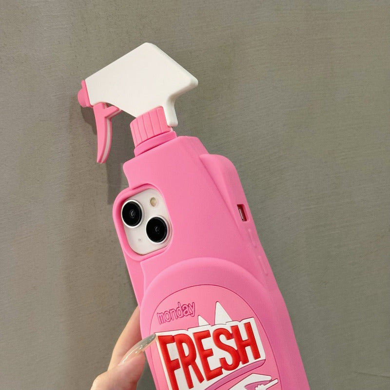For Iphone 11 12 13 14 15 16 Pro/Promax Funny Spray Perfume Bottle Silicone Phone Case