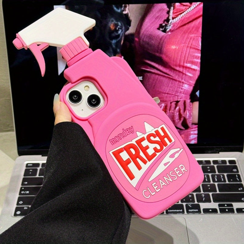 For Iphone 11 12 13 14 15 16 Pro/Promax Funny Spray Perfume Bottle Silicone Phone Case