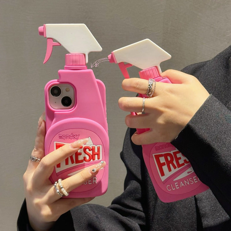 For Iphone 11 12 13 14 15 16 Pro/Promax Funny Spray Perfume Bottle Silicone Phone Case