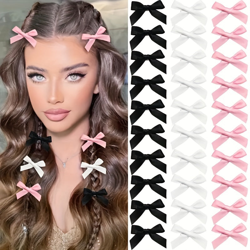 18PCS Mini Butterfly Bow Hair Clips - Non-Slip, Sweet Style, Cute Bowknot Hair Accessories for Women & Girls
