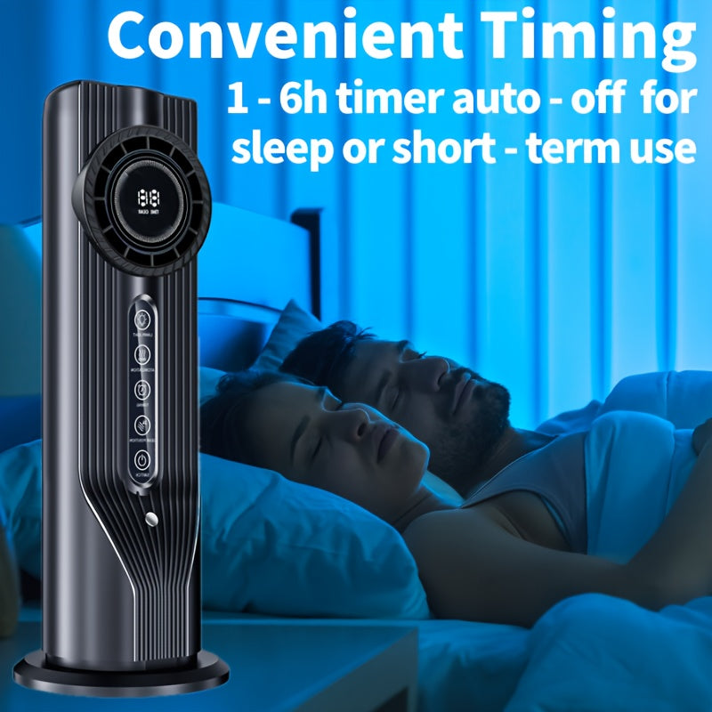 Portable USB Air Conditioner Fan Cooler | 6 Adjustable Speed Settings, LED Display Screen, Powerful Wind, Timer Function, Quiet Operation, Perfect Holiday Gift