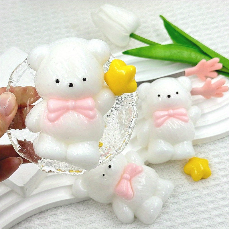 Soft Taba Toy, Magic Star Bear Cute Creamy High-End Sensory Toy, Suitable as Relaxation Toy, Safe TPR Material, Excellent Companion for Relaxation, Birthday/Party/Festival Gift