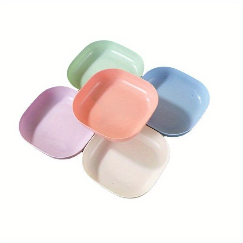 10 square plate tray - Portable snack breakfast plate set - Outdoor plate, plastic material - suitable for outdoor camping, picnic dishes, plates, camping plates and cutlery, outdoor cookware, camping, hiking supplies