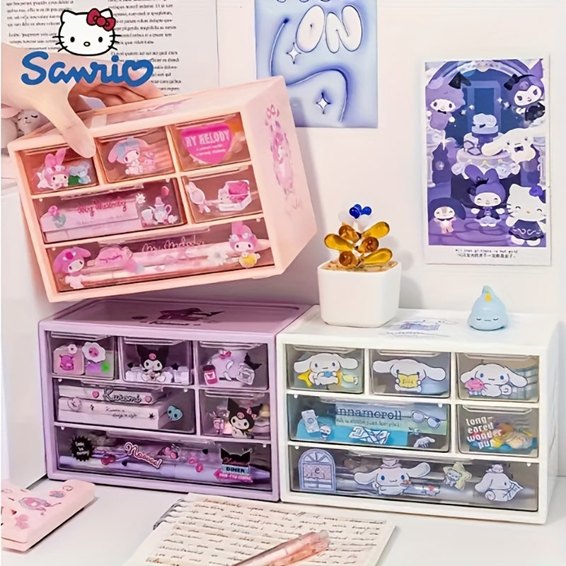 Kuromi Desktop Storage Box with Six Compartments