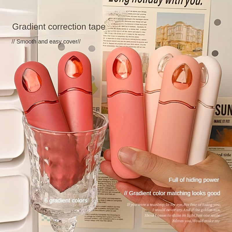 6PCS Large Capacity Correction Tape Set with Durable ABS Material