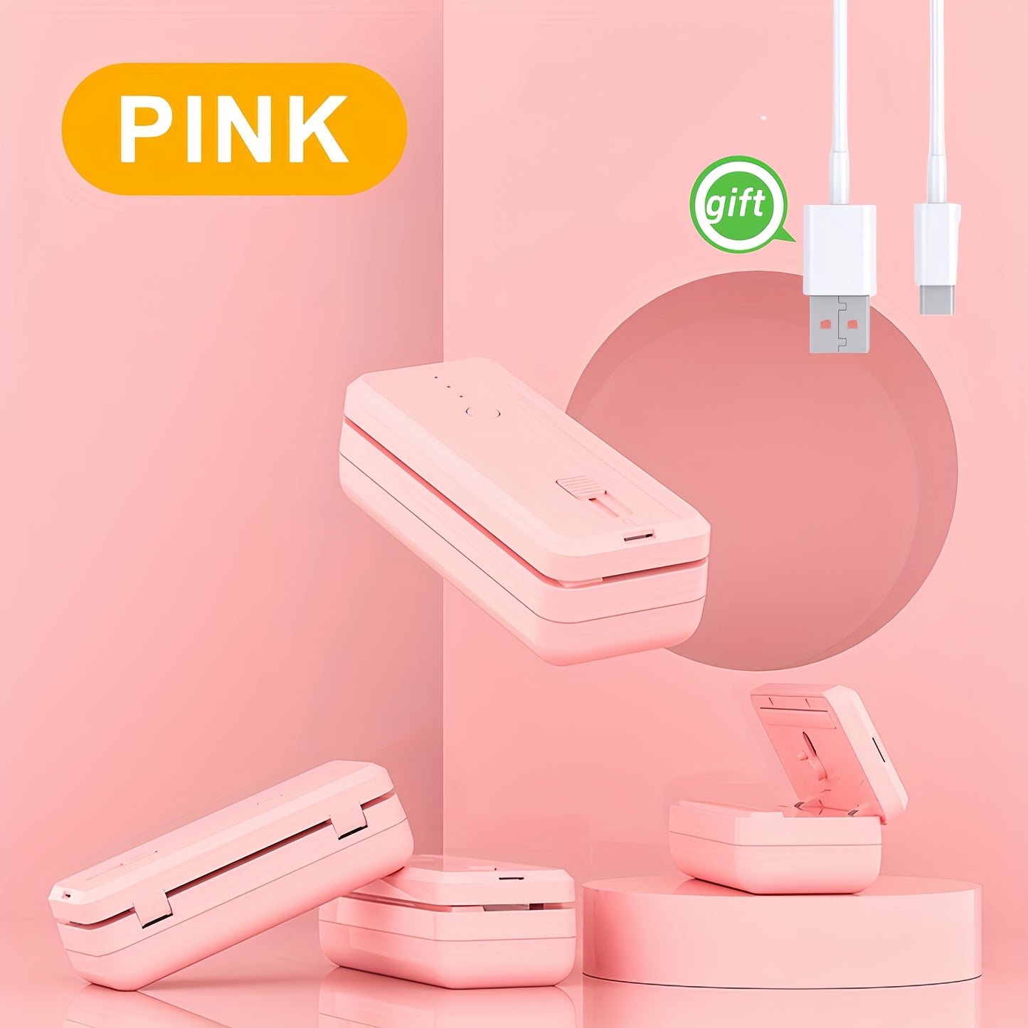Portable Sealing Machine, 1300mAh, USB Charging | Quick Sealing, Used for Resealing Snacks and Plastic Bags to Keep Food Fresh | Very Suitable for Kitchen, Food Storage Mini Sealing Machine, Holiday Gifts,