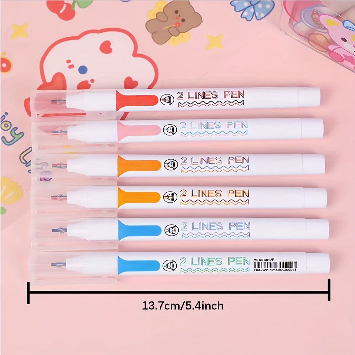 6pcs Dual-Tip Colorful Marker Pens