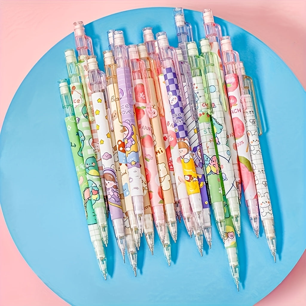 5/10 Random Automatic Pencils, 0.5mm, Various Colors & Patterns - Write Smoothly, No Need to Sharpen, Lightweight & Durable Plastic, Perfect for School & Office Supplies, Stationer