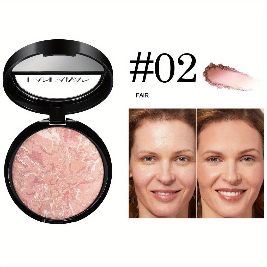 Marble Baked Powder Contour Palette - Nose Shadow, Blush, Highlighter, Long-Lasting Lightweight Foundation, Perfect for All Skin Types, Natural Finish, All-in-One Makeup Kit,