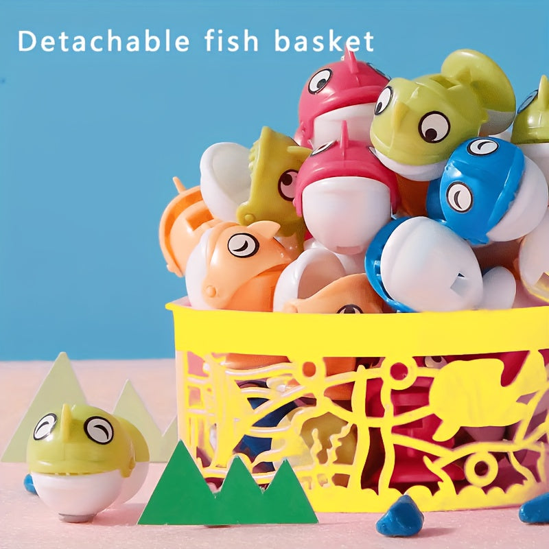 15/24 Fish Fun Electric Fishing Toy, Rotating Fishing Plate, Set of Fishing Toys, Children's Fishing Toys, Music Rotating Fishing Plate Set, Children's Desktop Competition Toy, Birthday and Thanksgiving Gifts, Best Gift for B