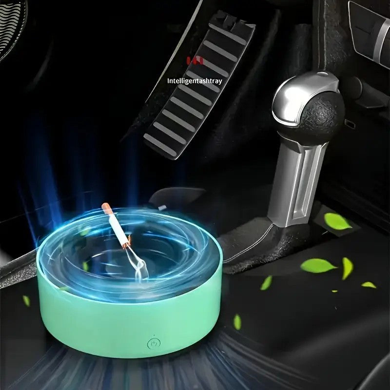 Upgraded Version of Air Purifying Ashtray, Household Smart Smoke Removal for Second-Hand Smoke, Car, Living Room, Office Smoke Artifact, Easy to Carry, Use, Convenient, Use AA Batteries to Power It, Without Batteries, 5 Impor