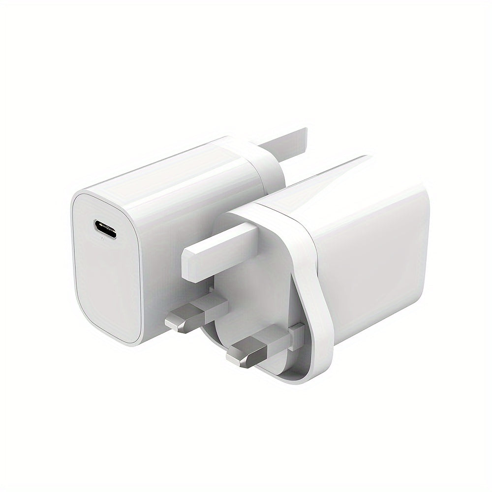 30W Fast and Portable PD USB-C Charger: Compatible with Macbook Air 13/12, Ipad Pro 13/12.9, Ipad Air 5/4, Mini 6, Ipad 10, Iphone 15, Pixel 8/7-2pcs/1pc - White