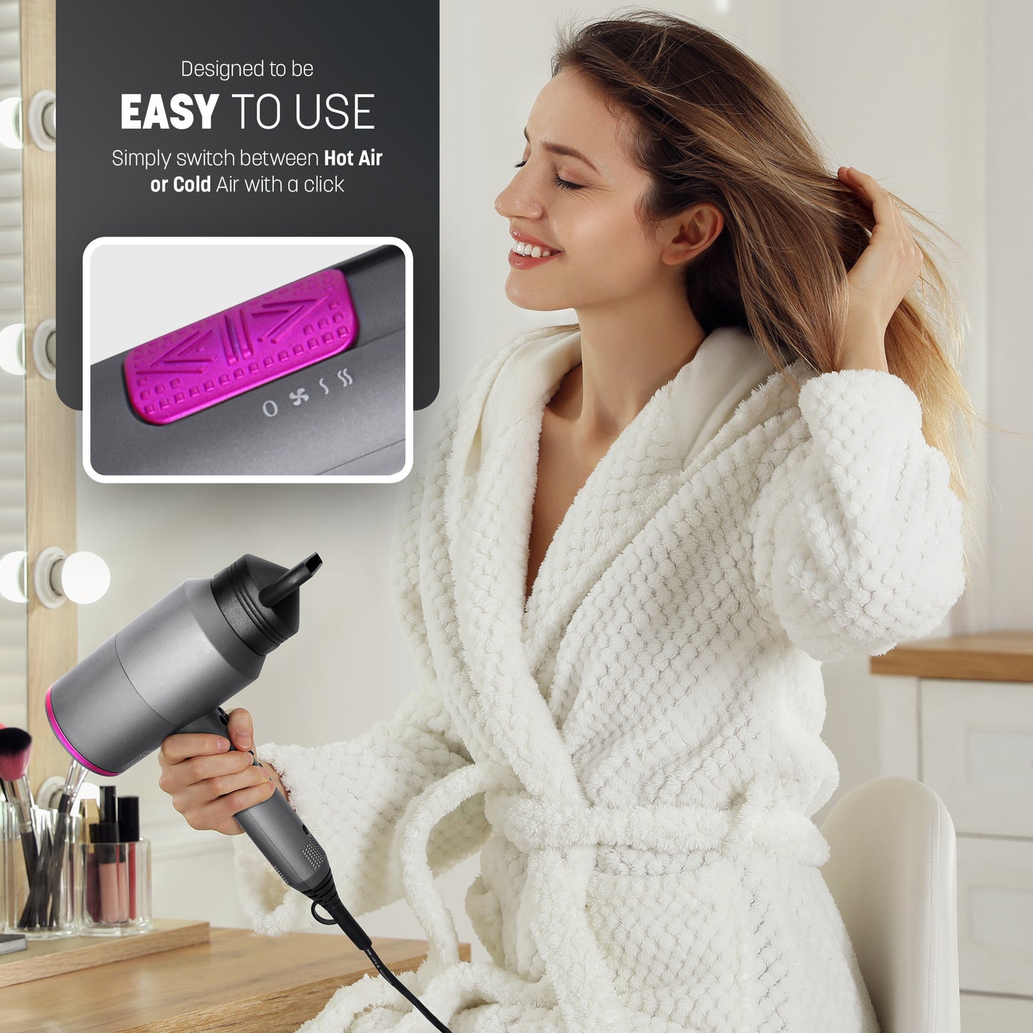 Keplin Ionic Hair Dryer – 1650W Powerful Blow Dryer with Precision Styling.