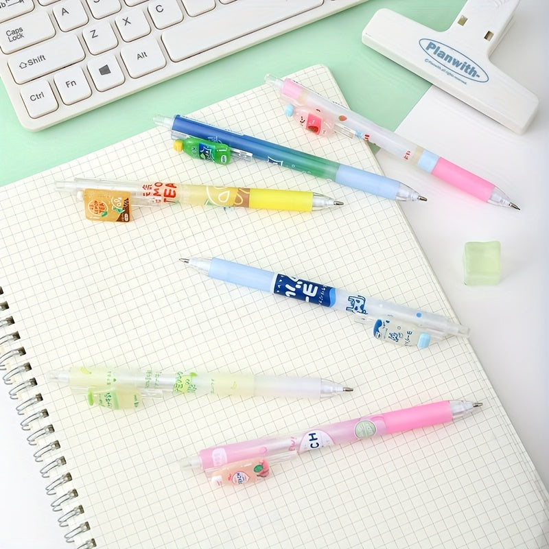 3-Pack Drink-Themed Click Gel Pens - Soda Bottle Styled Retractable Pens with Quick-Dry Ink, Smooth Writing for Office, School & Kawaii Stationery Lovers