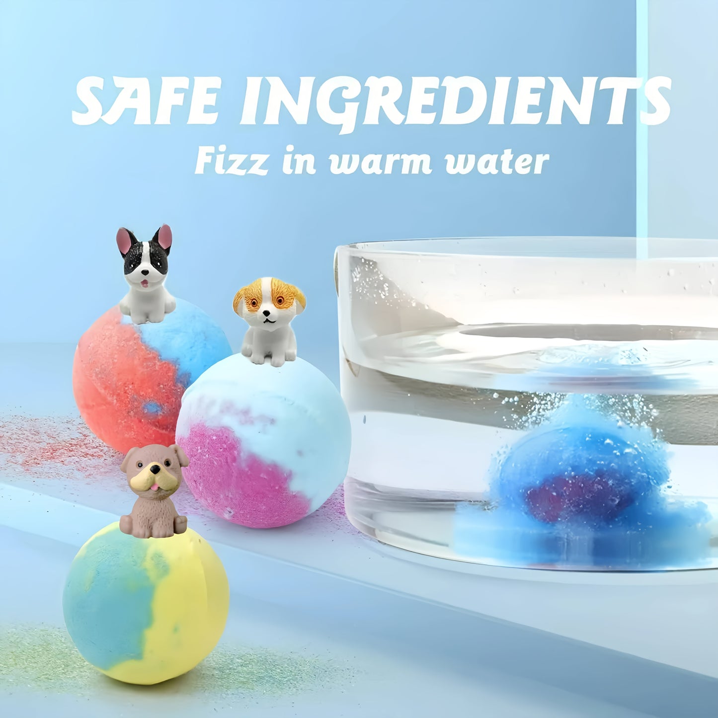 4/6pcs Bath Bombs with Surprise Puppy Inside - Lavender Scented Bubble Bath Salts, 4/6pcs Gift Set for Relaxation & Relaxation, Bath Time Fun.