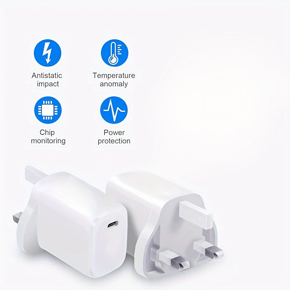 30W Fast and Portable PD USB-C Charger: Compatible with Macbook Air 13/12, Ipad Pro 13/12.9, Ipad Air 5/4, Mini 6, Ipad 10, Iphone 15, Pixel 8/7-2pcs/1pc - White