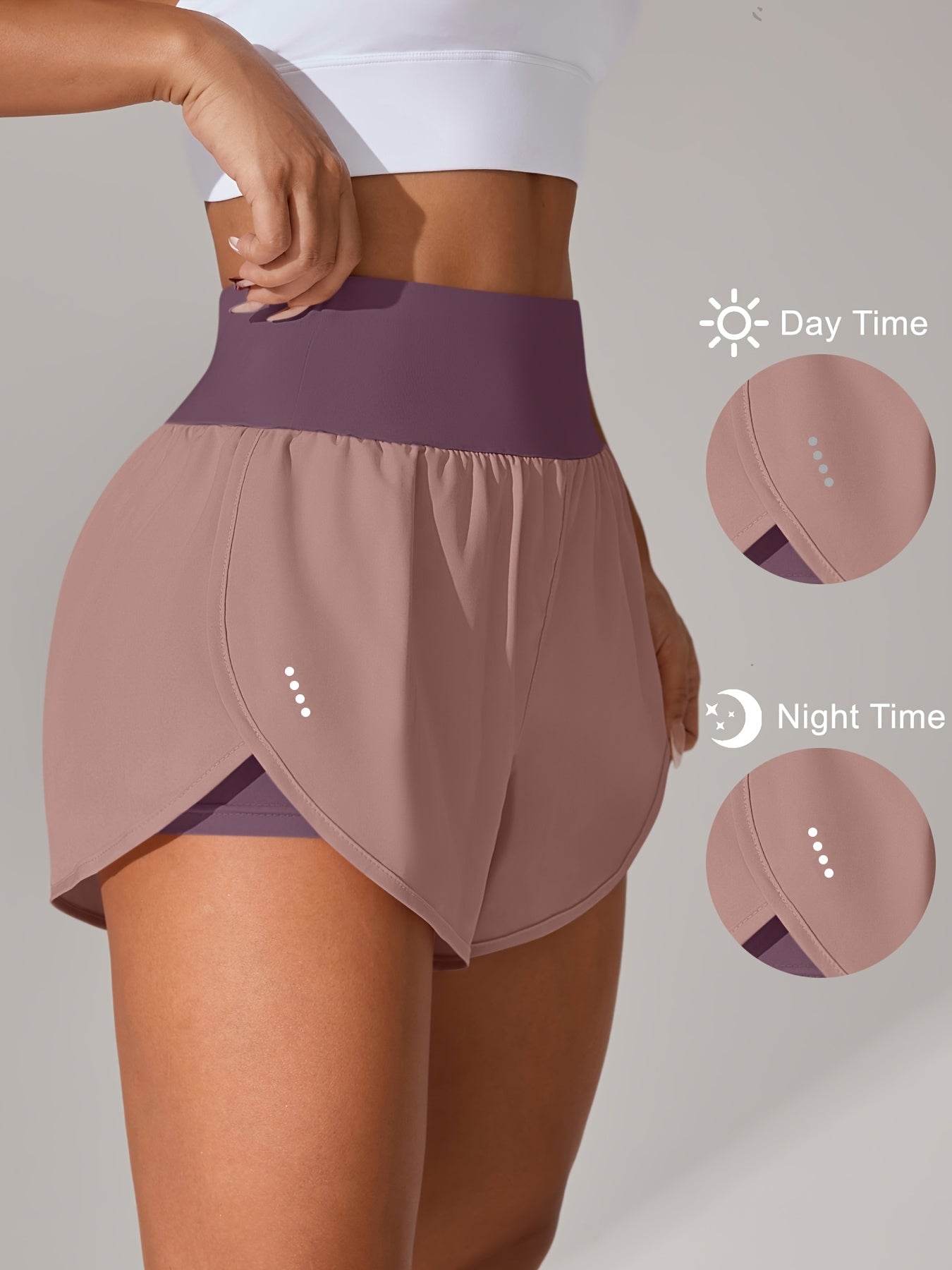 Light Blue High-Waisted Yoga Shorts with Ruffles