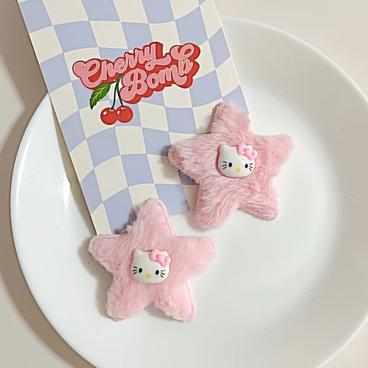 10pcs for hello kitty Pink Hair Accessories Set - Cute Cat Clips, Hairpins.