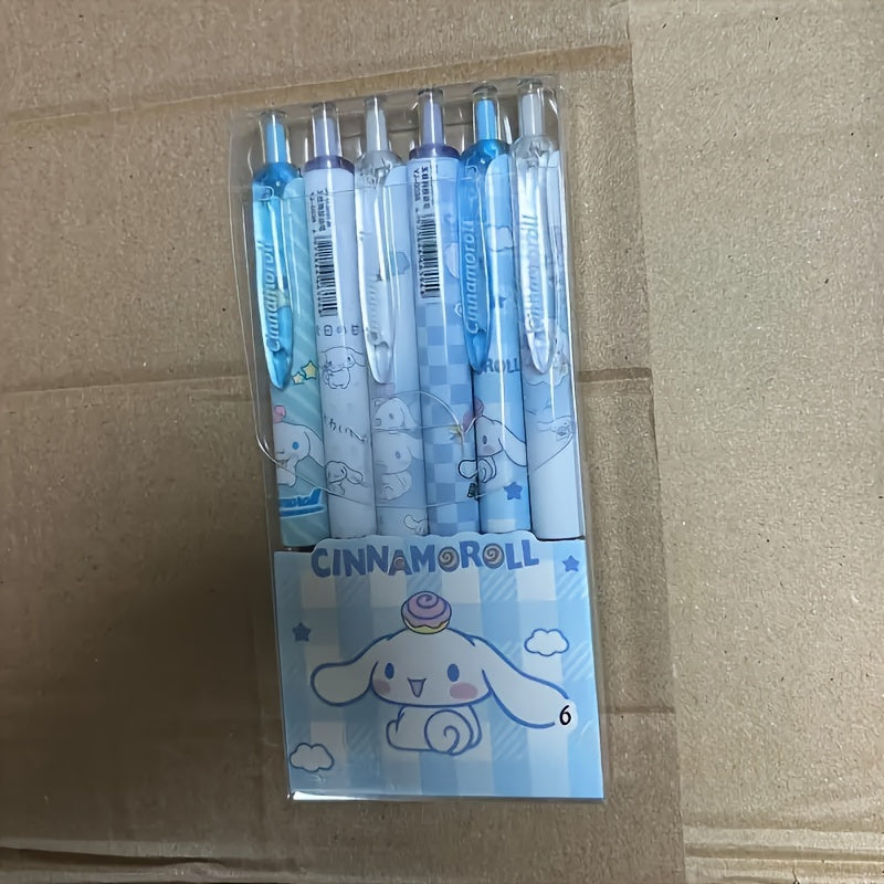 6pcs Sanrio Family High-Value KT Press Ballpoint Pen