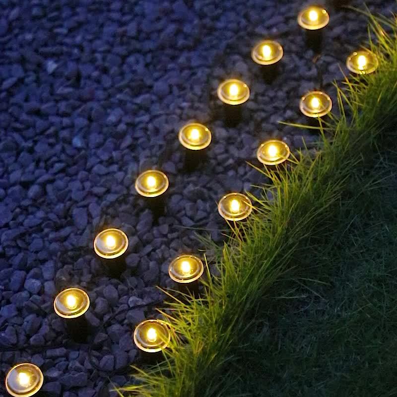 1pc, 15 lights, solar LED lawn light, outdoor guide light, ground garden decoration path light for home use, outdoor courtyard flower path light string, used in garden paths, camping, parties, Independence Day Christmas weddi
