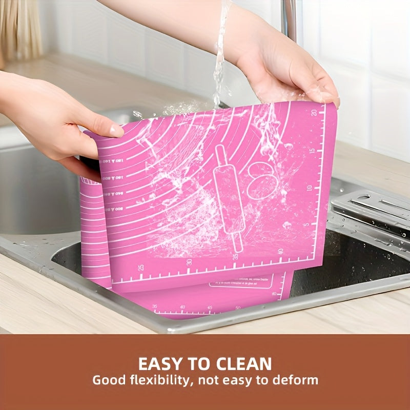 1pc EVA Non-Stick Reusable Baking Mat with Measurements, Food-Grade Dough Rolling & Kneading Pad for Bread, Candy, Cookies, Pastry - Kitchen Cooking Tool for Christmas, Halloween, Easter, Thanksgiving, Valentine'S Day