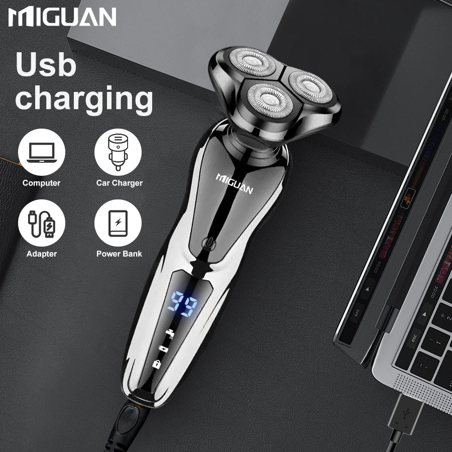 Multi-Function 3-in-1 Electric Grooming Kit-Shaver, Nose Trimmer & Sideburn Razor.