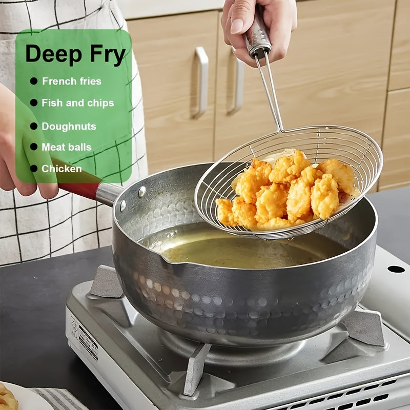 3pcs Stainless Steel Spider Strainer Set, Durable Metal Skimmers with Long Handles, Food-Safe Skimming Spoons for Frying, Pasta, with Hanging Loop, for 12.01", 12.6", 13.78" Kitchen Tools