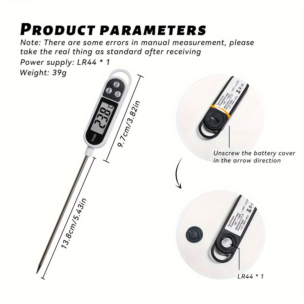 1pc Digital Food Thermometer for Accurate Meat and BBQ Cooking Thermometer, Food Thermometer, Instant Read Meat Thermometer, Termometro Digital Cocina, Baking Thermometer, Digital Cooking Food Thermometer