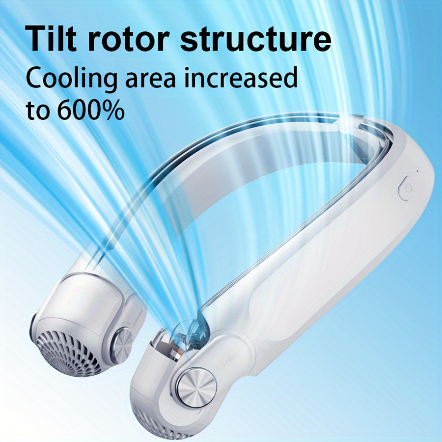 Upgraded Bladeless Neck Fan – Portable, Rechargeable, Wearable Cooling