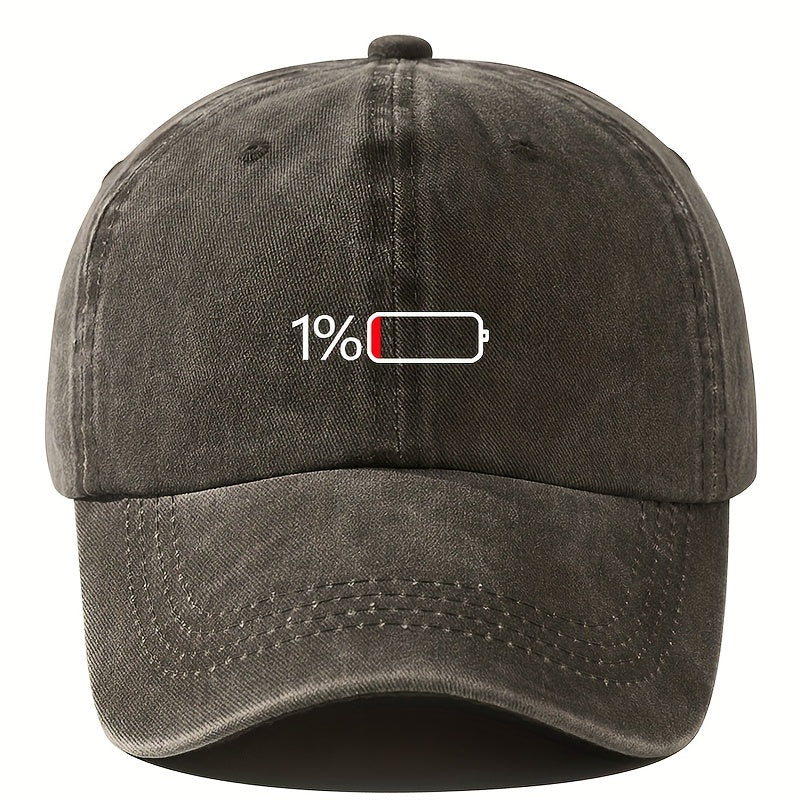 Breathable Unisex Baseball Cap - 1pc Sunshade Cap With Battery Pattern - Outdoor Sport Gift For Men Women