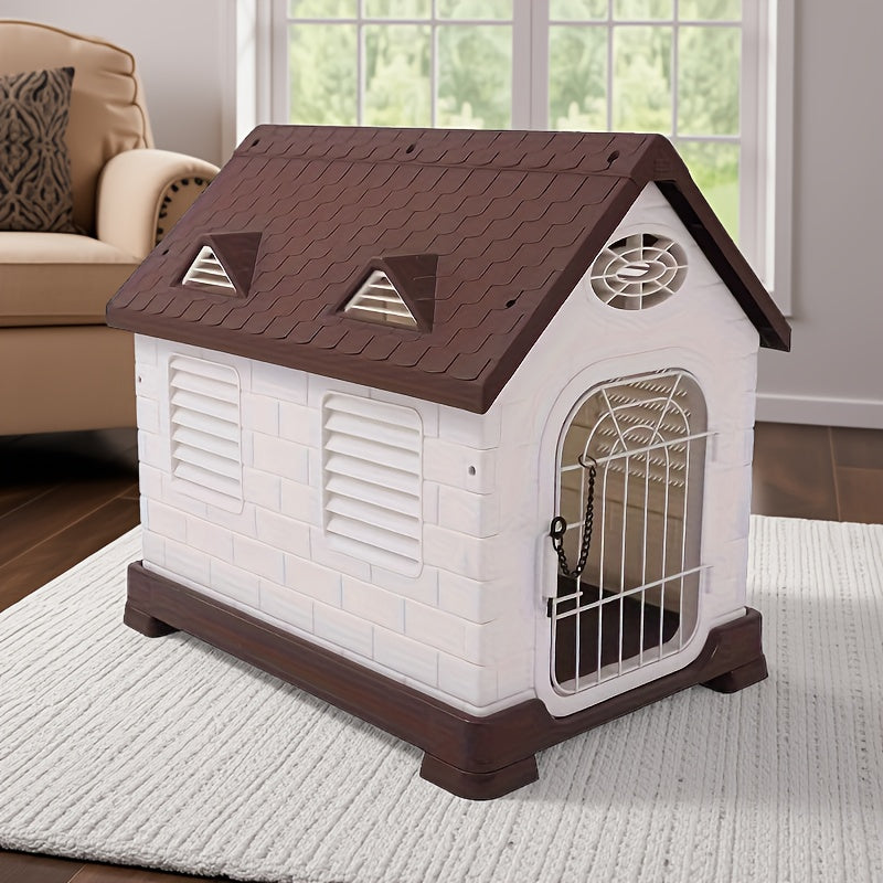 1pc Pet House Dog House Sun and Rainproof Indoor Outdoor Kennel Detachable Luxury Villa for Dogs Suitable for All Seasons