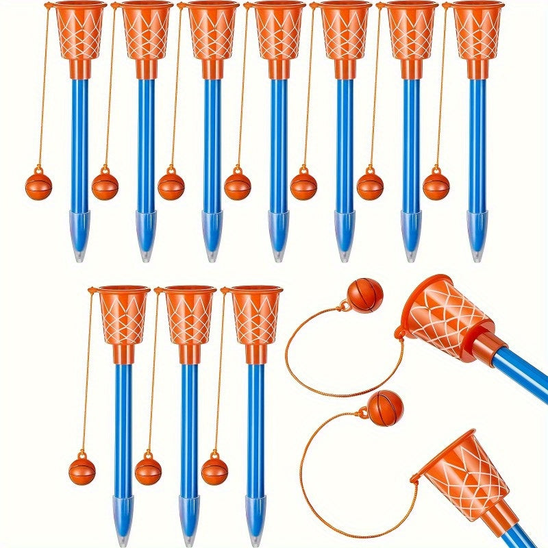 1pc/2pcs Basketball Pens - Plastic Sports Themed Pen with Click-off Cap, Medium Point, Round Body Shape