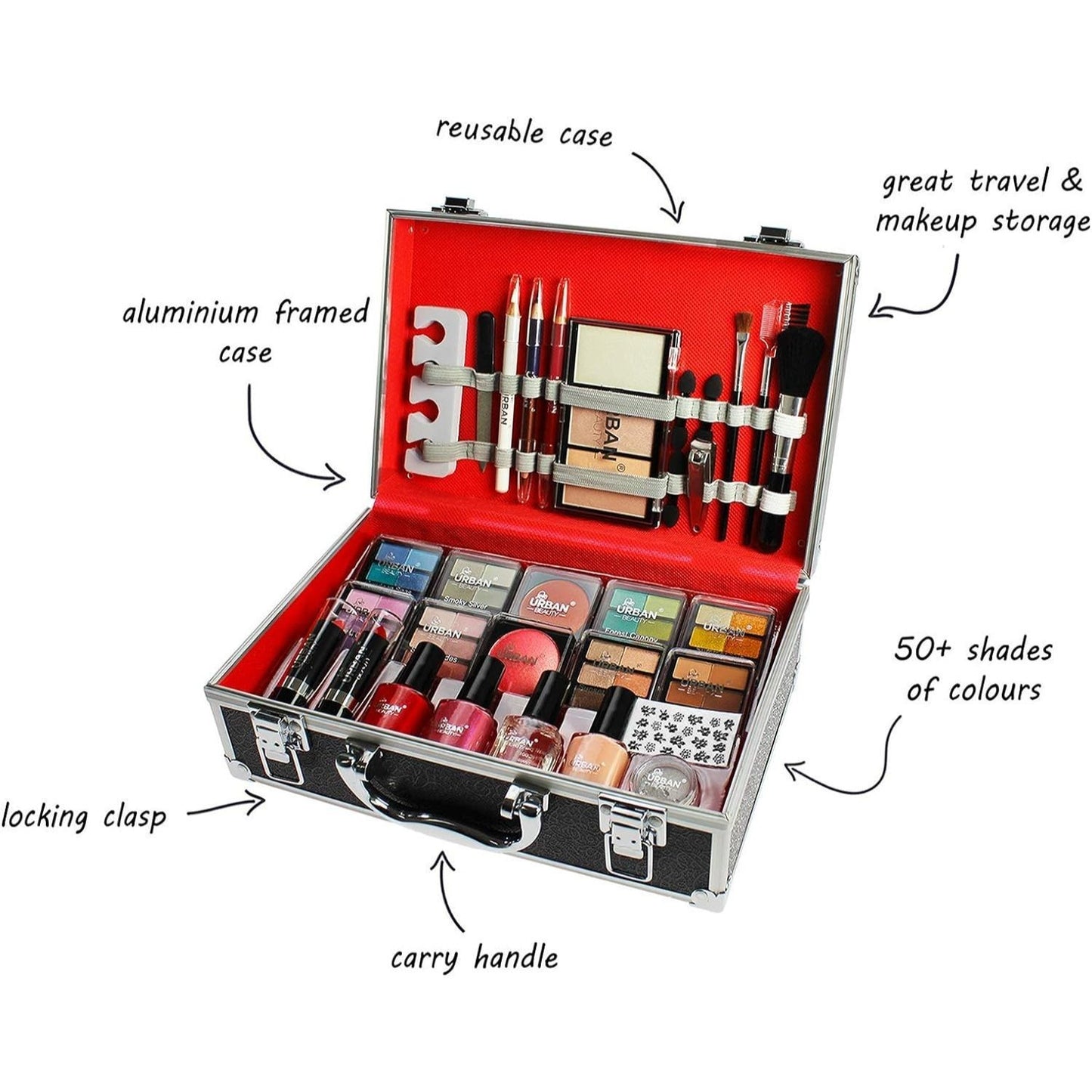 UK LOCAL SELLER - 76pcs Makeup Cosmetic Kit with Aluminium Vanity Case .