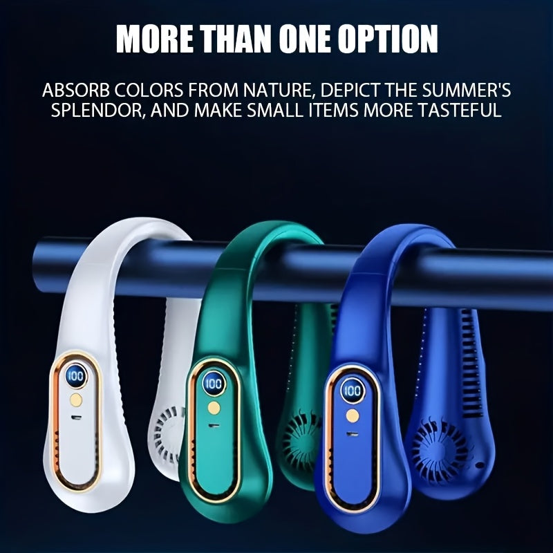 Portable USB Neck Fan - Wearable, Rechargeable, 360° Flexible Cooling, Quiet Operation, Powerful Airflow