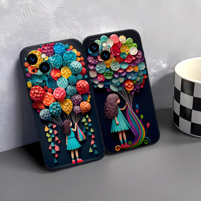 Phone Case Compatible with Iphone 16, 15 Pro Max, 14 Plus, 13, 12, 11 Pro Max - New Cartoon Design Flat Soft Cover - TT0257