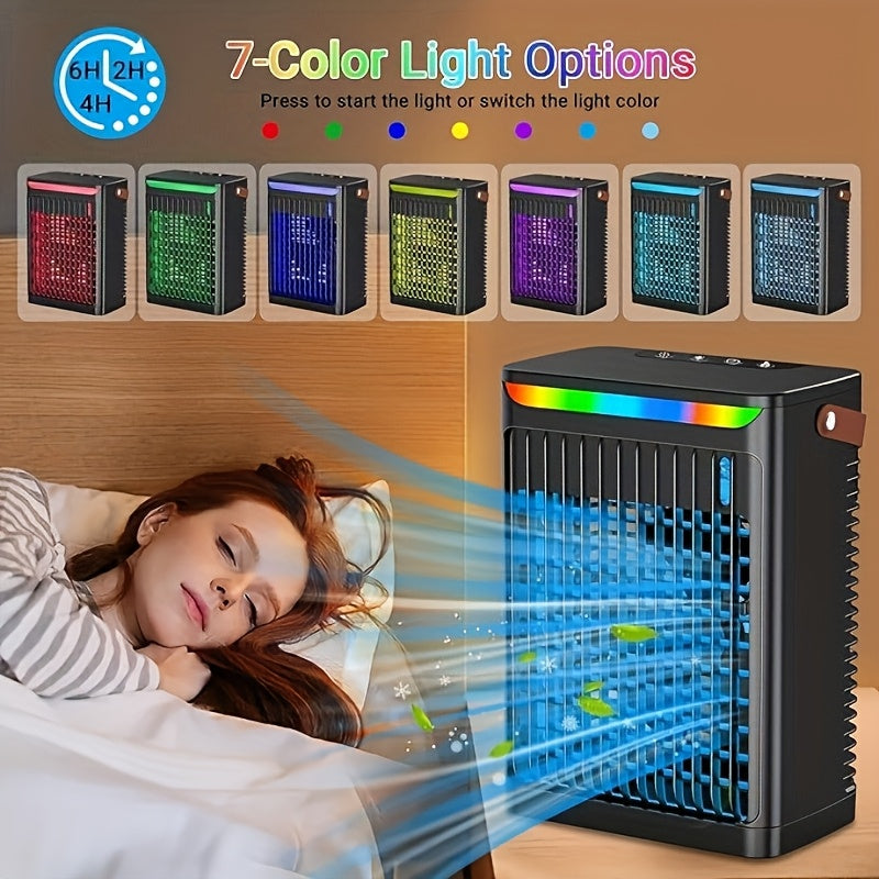 Ultra-Large Portable USB Bladeless Fan | Large Capacity Battery, Standable and Wall-Mounted Options, LED Display for Power and Speed with Lighting, Ideal for Travel, Outdoor Activities, and Office Use