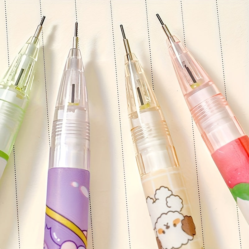 5/10 Random Automatic Pencils, 0.5mm, Various Colors & Patterns - Write Smoothly, No Need to Sharpen, Lightweight & Durable Plastic, Perfect for School & Office Supplies, Stationer