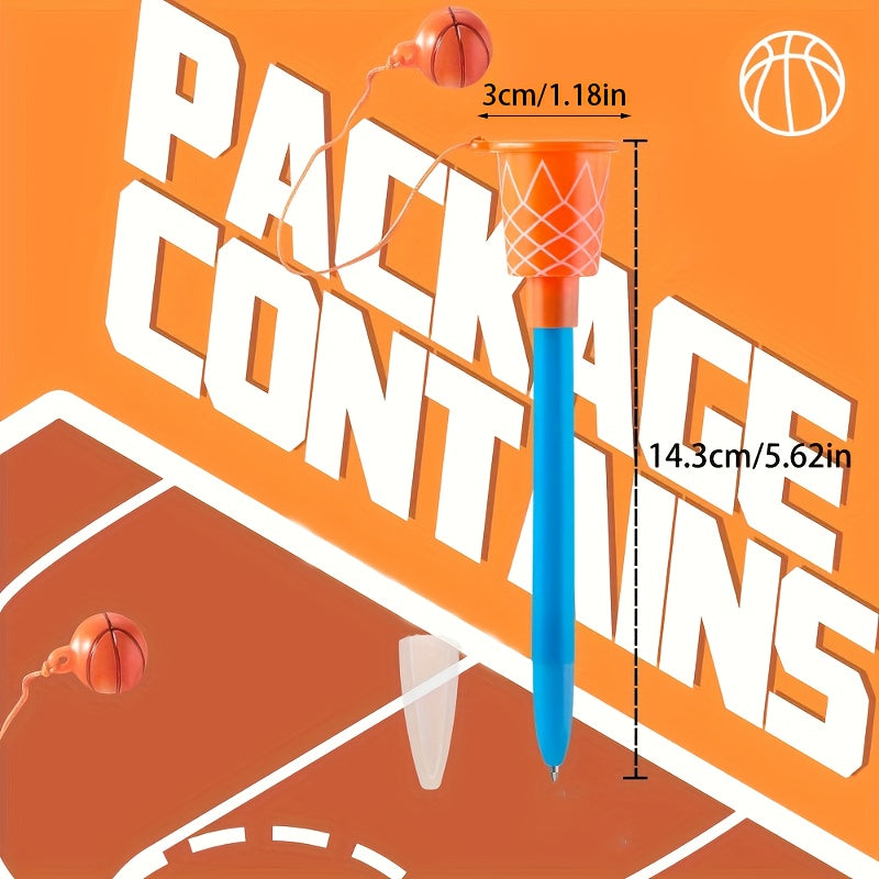 1pc/2pcs Basketball Pens - Plastic Sports Themed Pen with Click-off Cap, Medium Point, Round Body Shape