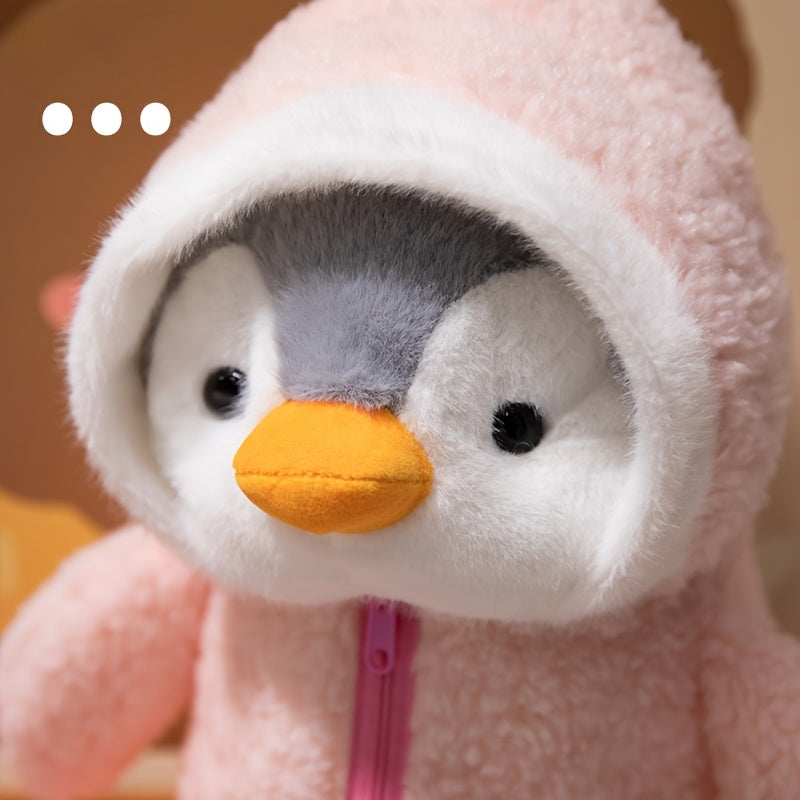 1pc Adorable Penguin Plush Toy with Hat, Soft Polyester Stuffed Animal, Perfect Christmas Gift for Kids