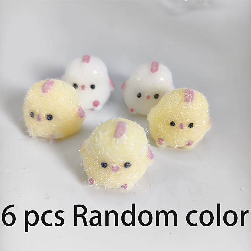 3/6pcs Mini Chick Squeeze Toys, Slow Rebound, Polyethylene Material, Random Colors - Ideal for Halloween and Christmas Party Favors