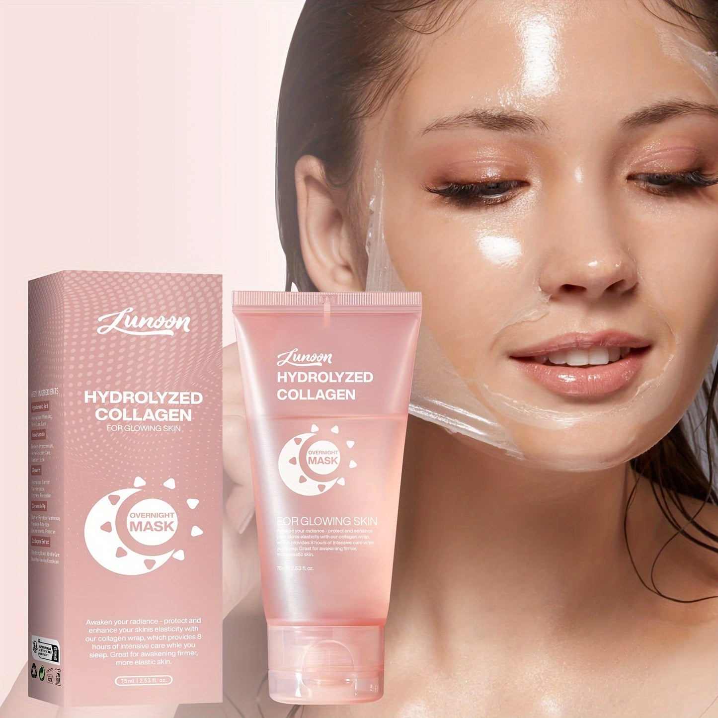 Collagen Face Mask with Niacinamide, Hyaluronic Acid, Brush