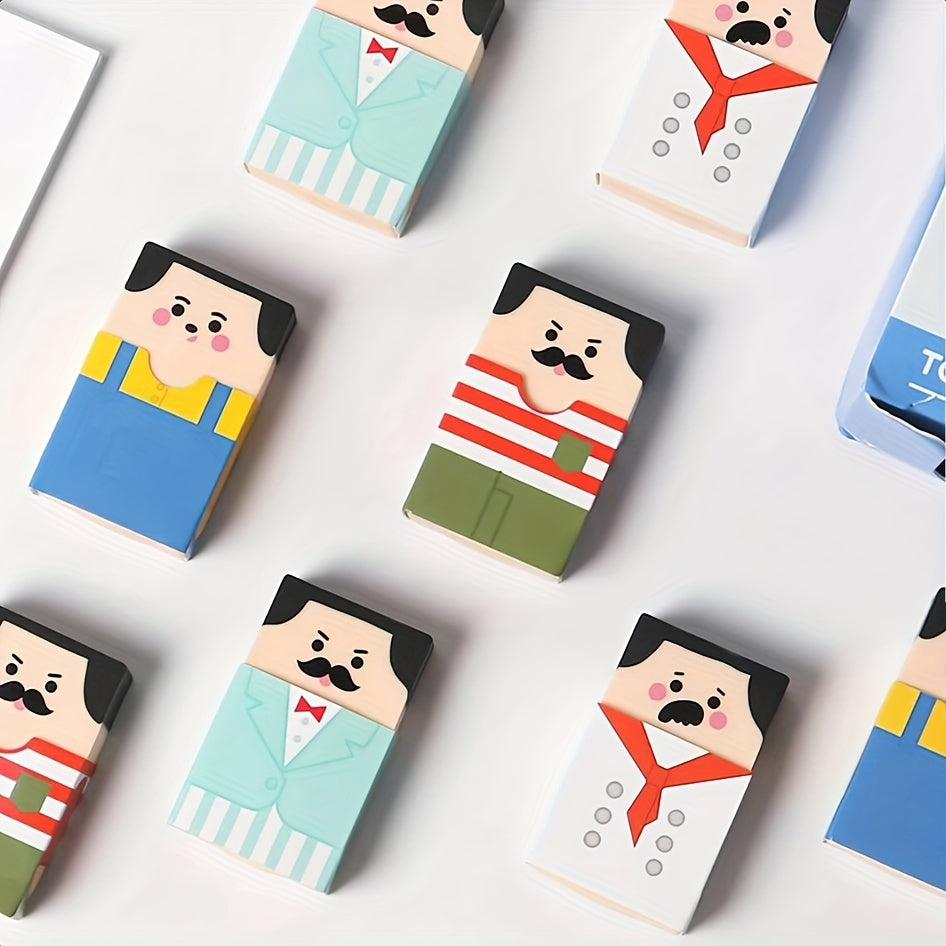 4pcs Of Novelty Bald Man Eraser Interesting Stationery School Supplies