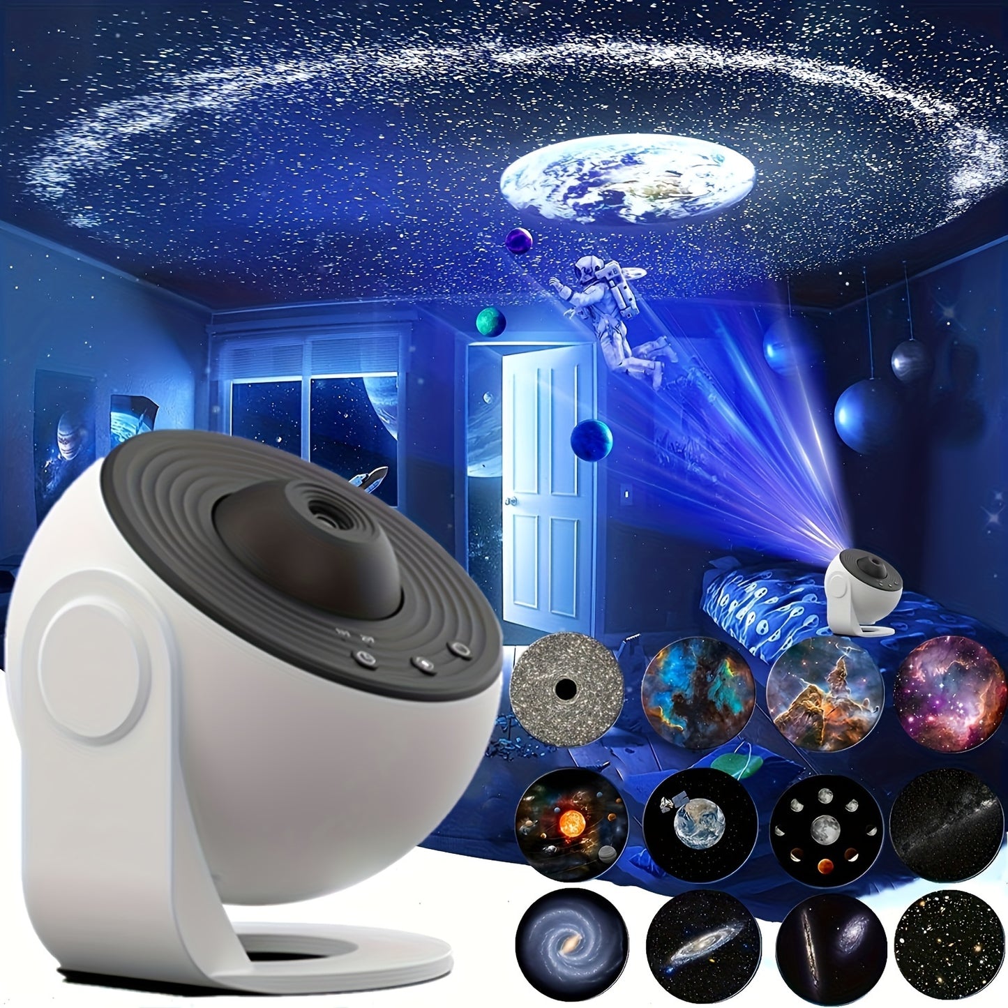 13-in-1 LED Galaxy Projection Night Light, Starry Sky Projection Lamp.