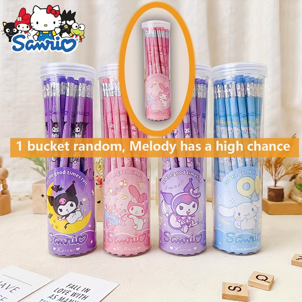 30pcs a box of Sanrio Melody, Kulomi, Yuguigou, barrel pencils for writing, writing pens, calligraphy pens