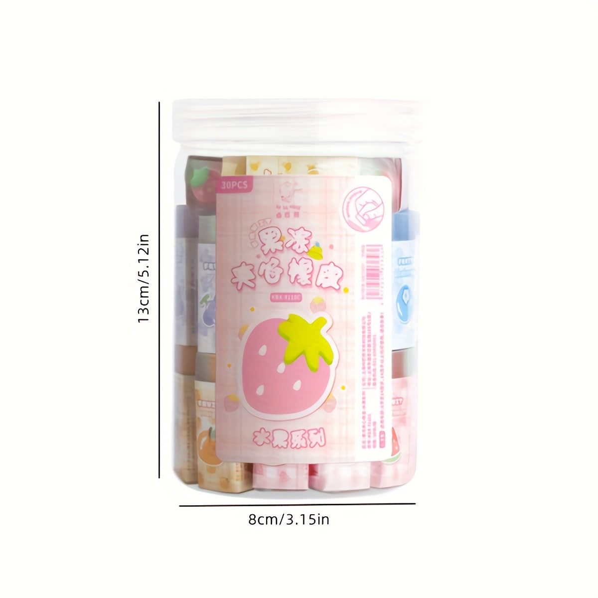 30pcs Cute Cartoon Animals & Fruits Erasers, Rectangular Shape with Charming Designs, Transparent Synthetic Rubber, Perfect for Students' School Supplies or Small Gifts