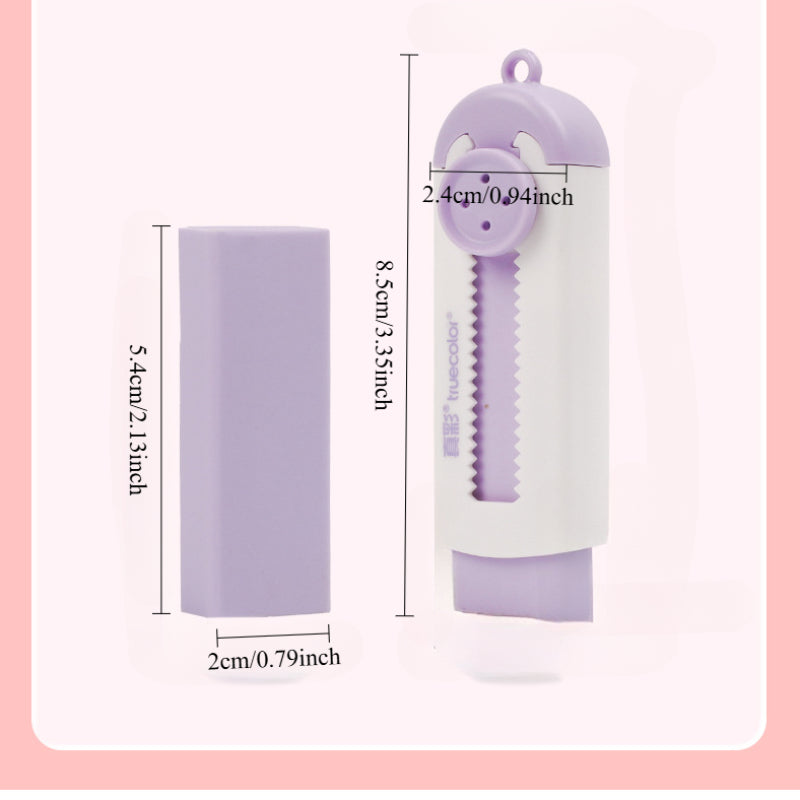 1 Set Replaceable Core Eraser, Pull-Back Rubber Eraser, Precise Erase Without Damaging Paper, for Exam Drawing