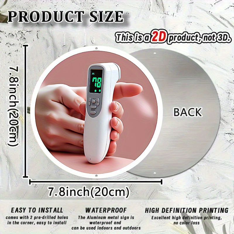 2D Flat, 1pc Smart Forehead Thermometer with Easy-Read Digital Display, Compact 2D Flat Design 19.81x19.81 cm Aluminum Portable Travel Thermometer - Ideal Mother’s Day, Birthday & All-Occasion Gift for Moms, 2D Flat, Perfec