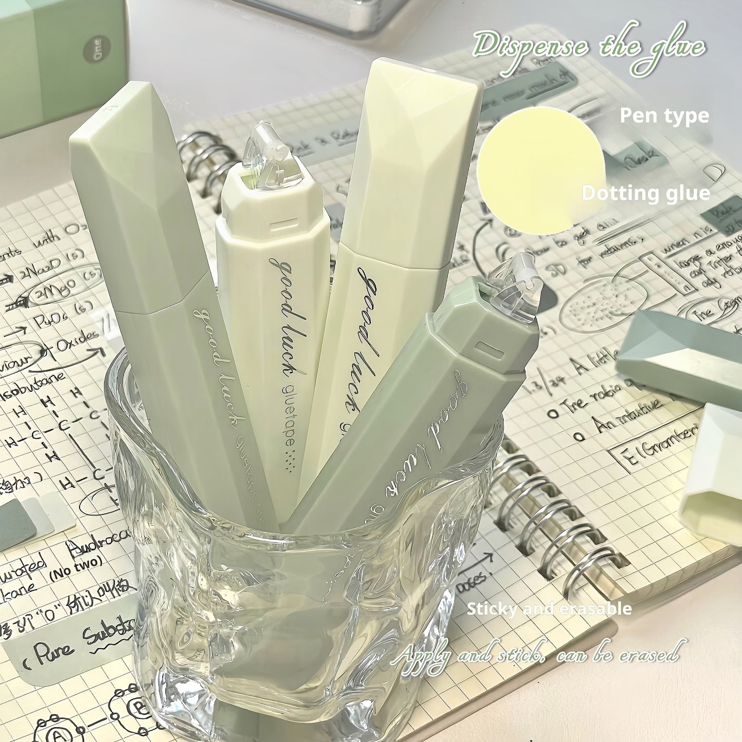 4pcs 360° Rotating Double-Sided Dot Glue pen Tape
