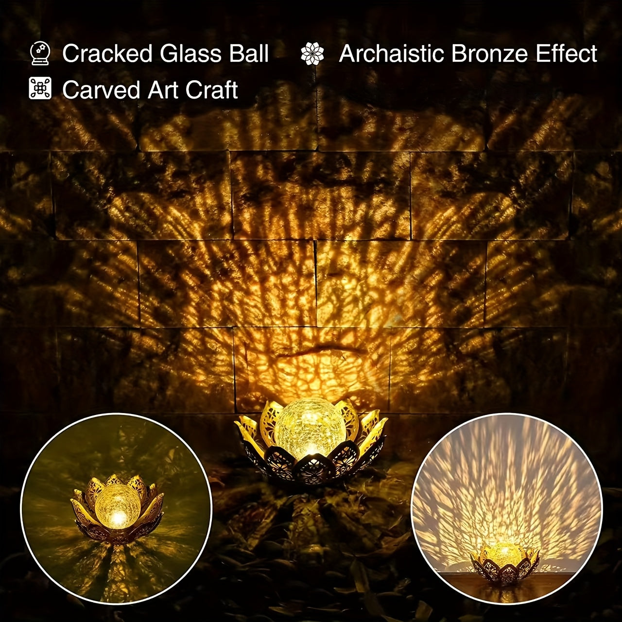Solar Iron Art Lily Lamp, Outdoor Lighting, Suitable for Courtyard, Garden, Park, Pathway, Lawn
