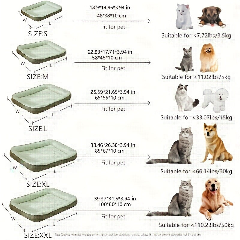 Cooling Ice Fabric Pet Bed for Small & Medium Dogs & Cats - Removable Washable Summer Cooling Pad, Breathable Non-Electric Comfort for Hot Weather, Indoor Pet Rest | Cozy Pet Bed | Functional Pet Accessory